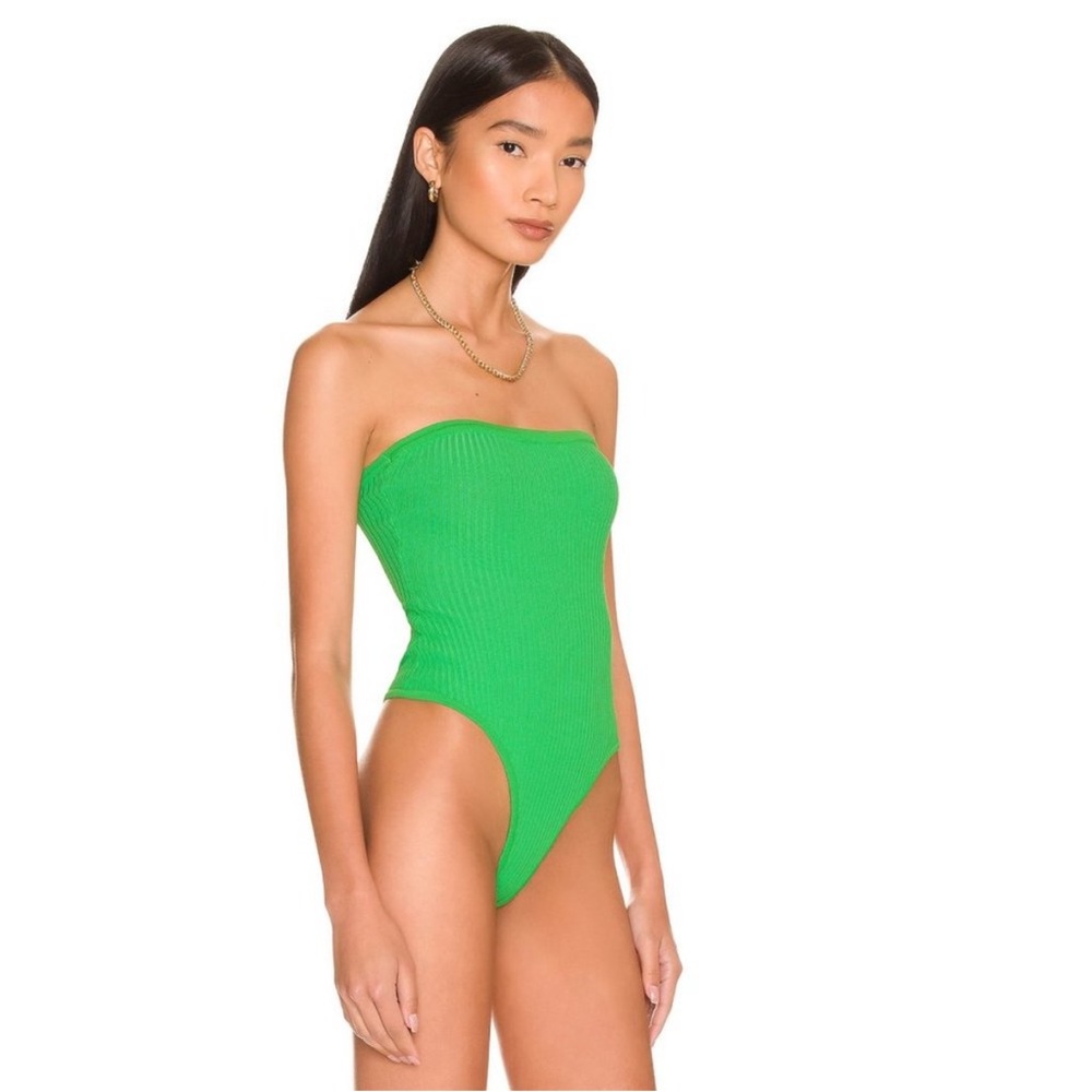 Vibrant Green Strapless Bodysuit